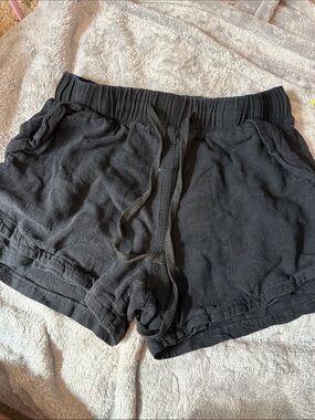 Women's Black Drawstring Lounge Shorts